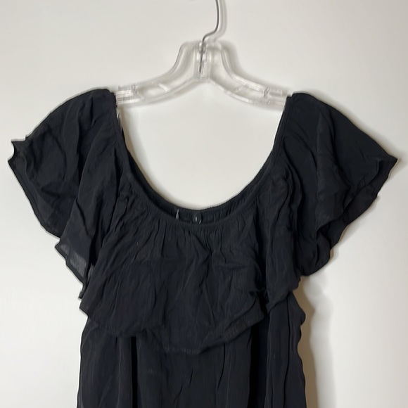 NWT Sanctuary Women’s Black Flounce Sleeveless Top Blouse Shirt XL PLUS SIZE - Picture 4 of 8